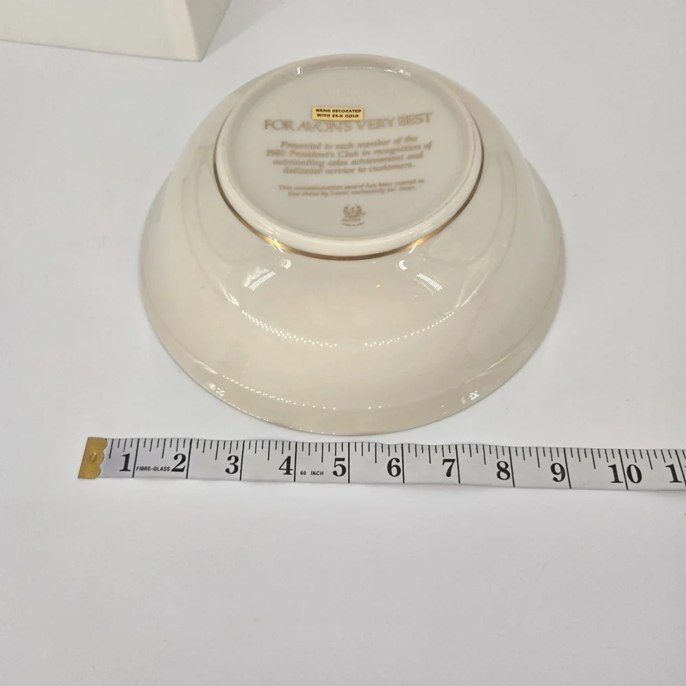 LENOX Avon President's Club 24K GOLD TRIMMED AWARD BOWL 1980 9.25